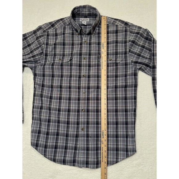Carhartt Men's Blue Plaid 100% Cotton Long Sleeve Button Down Shirt Size Medium - Picture 3 of 6